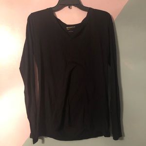 black v-neck top